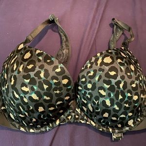 EUC VS Grey Leopard Print Push-up Bra 34D